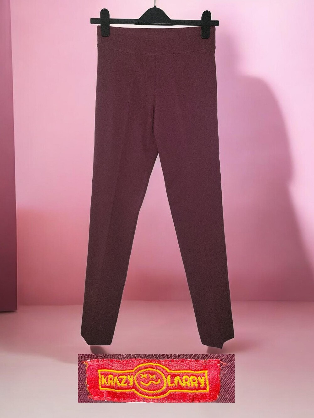 Krazy Larry Pull On Stretch Slim Pants, Burgundy, Wine 0/XS, EUC, Like New